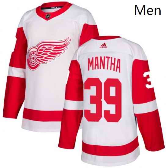 Mens Adidas Detroit Red Wings 39 Anthony Mantha Authentic White Away NHL Jersey